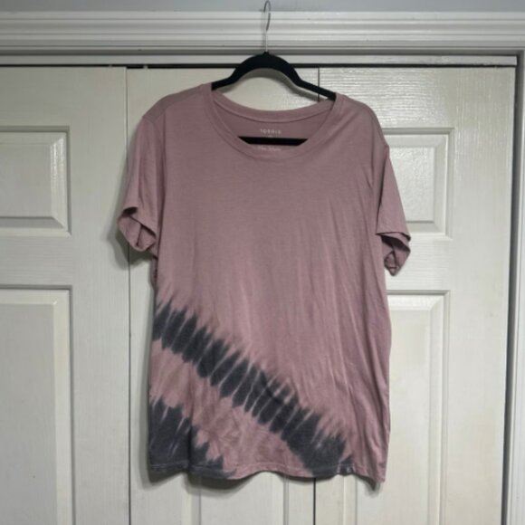 Torrid pink and black tie dye tshirt size 00 - Picture 1 of 4